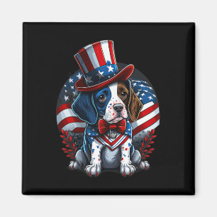 Juli Patriotisches Englisch Pointer Dos US Flag Magnet