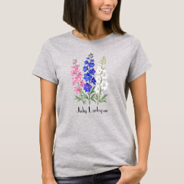 Juli-Rittersporn-Blumen-T-Shirt T-Shirt
