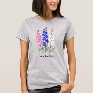 Juli-Rittersporn-Blumen-T-Shirt T-Shirt