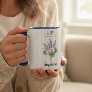 Juli Rittersporn Seerose Geburtsmonat Oma Tasse