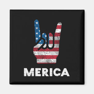 Juli Rock Hand Merica Flag Amerika Rocker Men Boys Magnet
