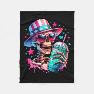 Juli Skeleton Retro Trendy Mama Skull Mama Life Fleecedecke