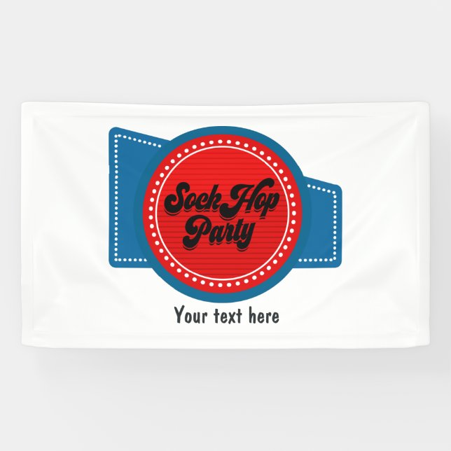 Juli Sock Hop Party Banner (Horizontal)
