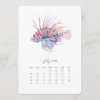 Juli Stand Alone Kalender Tropischen Fisch