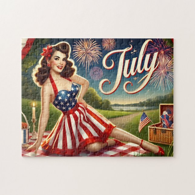 Juli-Unabhängigkeits-Pin-Up-Feier (Horizontal)
