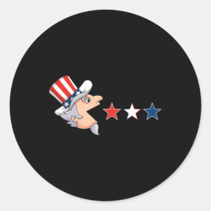 Juli Uncle Sam American Stars Fun Boys Girl Runder Aufkleber