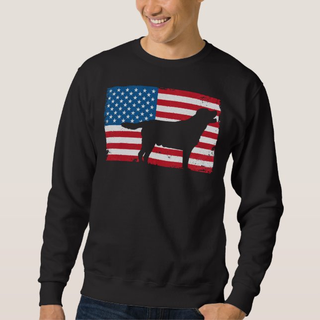 Juli Vierte Labrador Retriever Usa Flag Sweatshirt (Vorderseite)