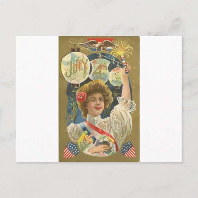 Juli Vintag Postkarte (Vorderseite)