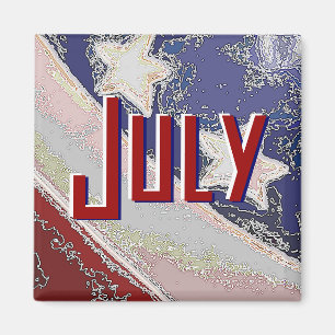 Juli, zum des Listen-Magneten (US Flagge) zu tun Magnet