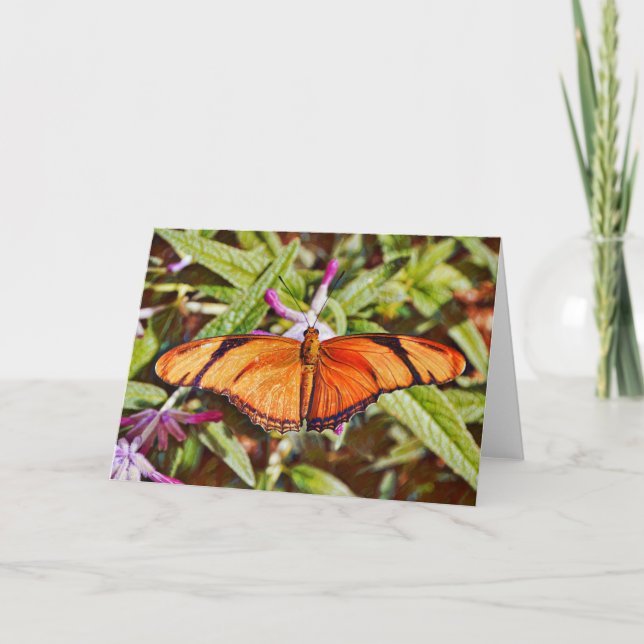 Julia Butterfly on Wildflowers Art Karte (Vorderseite)