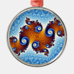 Julia Island Mandelbrot Set Ornament Aus Metall