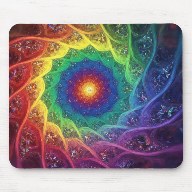 Julia-Menge-Fraktal mit Regenbogen-Windrad-Stil Mousepad (Vorne)