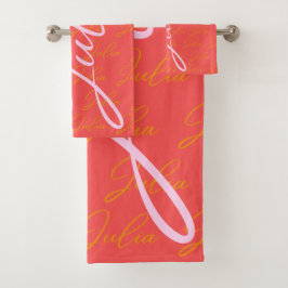 Julia Name Design Pattern Badhandtuch Set