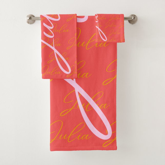 Julia Name Design Pattern Badhandtuch Set (Insitu)