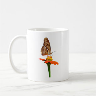 Julia-Schmetterling auf Zinnia Kaffeetasse