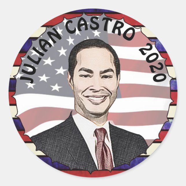 Julian Castro für die Unterstützung der Präsidents Runder Aufkleber (Vorderseite)