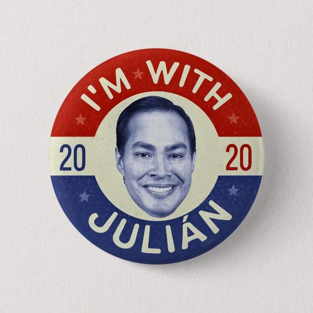 Julian Castro Präsident 2020 Foto Retro Button (Vorderseite)