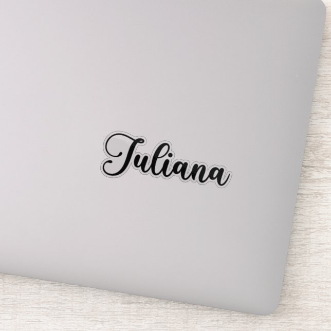 Juliana Name - Handgeschriebene Kalligrafie Aufkleber (Detail)