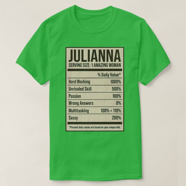Julianna Nutrition Fakten Name Nickname Alias Tite T-Shirt (Design vorne)