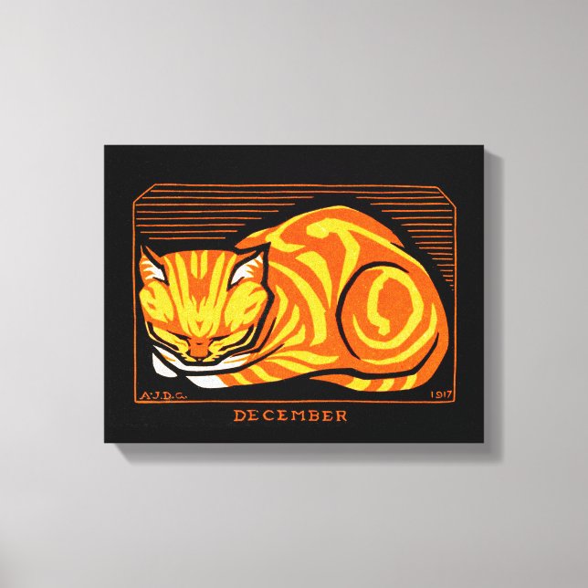 Julie de Graag Dezember Cat Leinwanddruck (Vorderseite)