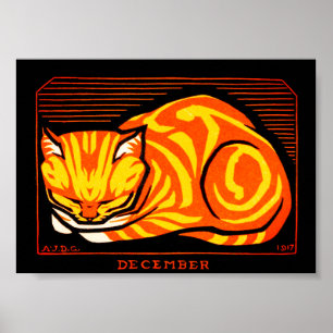 Julie de Graag Dezember-Katze Poster