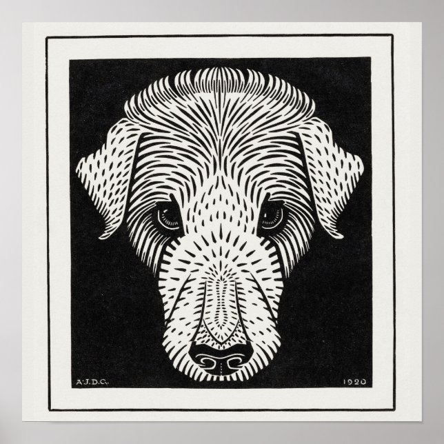 Julie de Graag, Vintager Retro Dog Poster (Vorne)