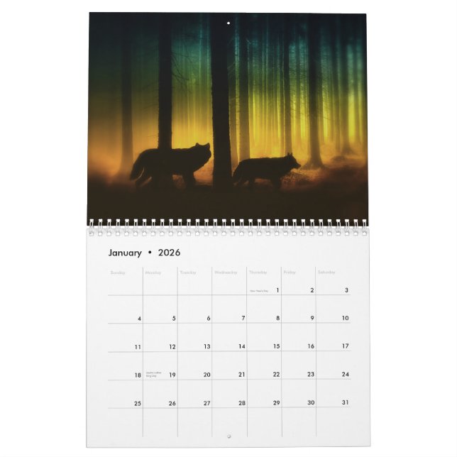 Julie Fantasie-Silhouette-Kunst-Kalender Fain Kalender (Jan 2026)