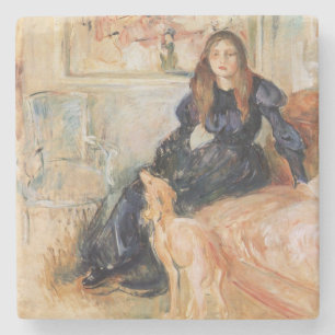 Julie Manet und ihr Windhund-Haustier Steinuntersetzer