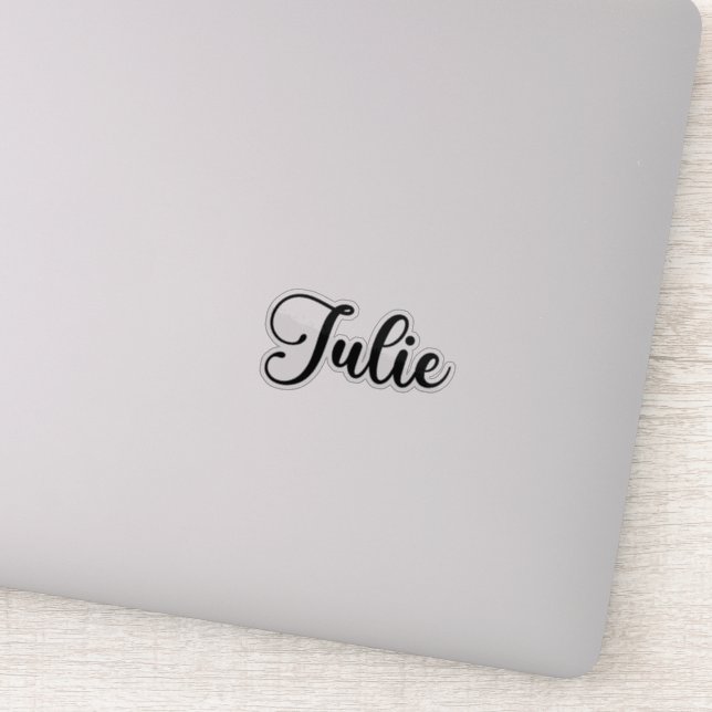 Julie Name - Handgeschriebene Kalligrafie Aufkleber (Detail)