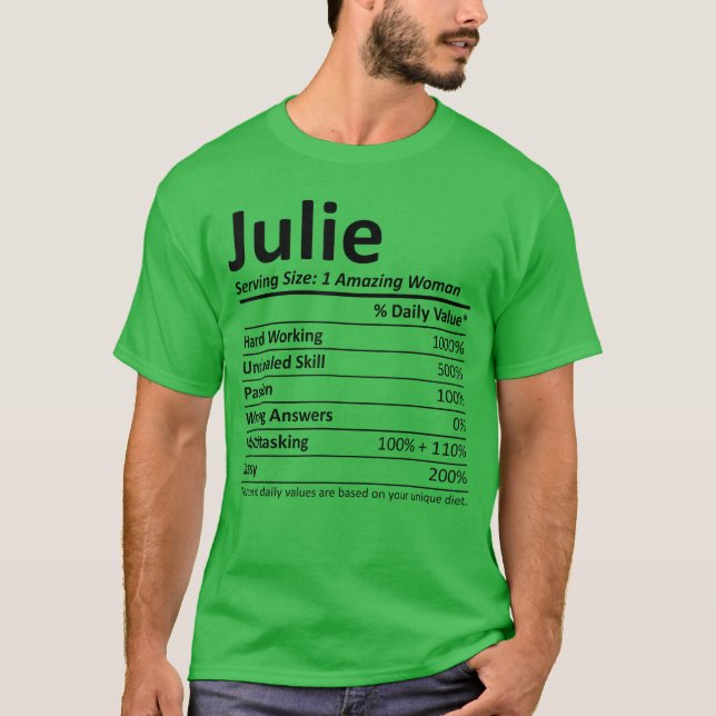 Julie Nutrition Personalized Name Funny Idea boy f T-Shirt (Vorderseite)