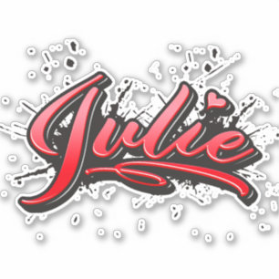 Julie red Heart Graffiti Aufkleber Sticker