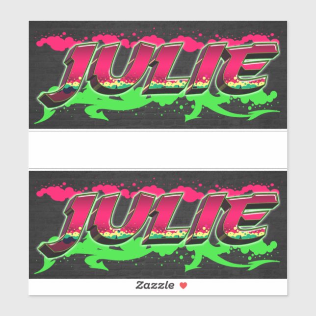 Julie Vorname Name Graffiti Aufkleber Sticker (Blatt)