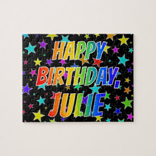 "JULIE" Vorname, Spaß "GLÜCKLICHER BIRTHTAG"