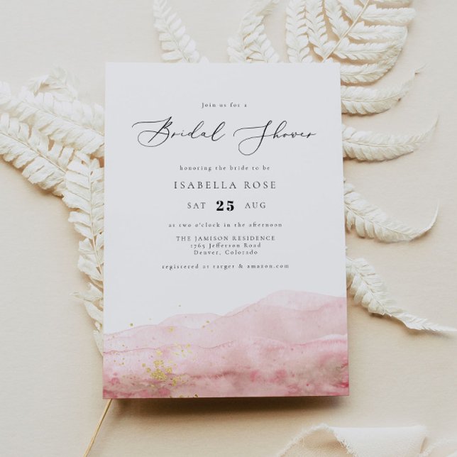 JULIEN | Blush Pink Watercolor Gold Brautparty Einladung (Von Creator hochgeladen)