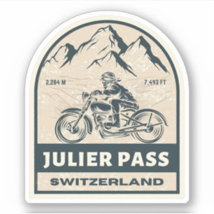 Julierpass Schweizer Alpen Motorradtour Aufkleber