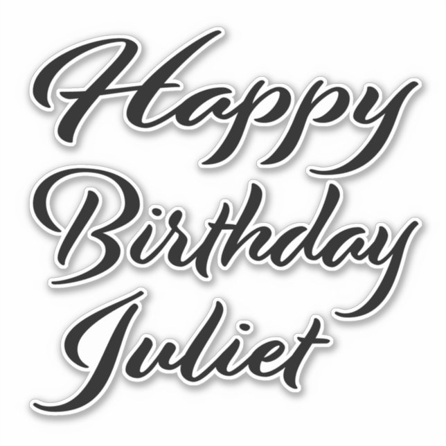 Juliet Name Vorname black Sticker Geburtstag (Vorderseite)
