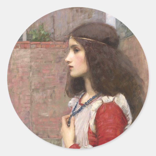 Juliet von John William Waterhouse, Art Runder Aufkleber (Vorderseite)