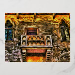 Juliets Balcony Verona Van Gogh Folien Feiertagspostkarte<br><div class="desc">Vincent Van Gogh-Stil Bild der berühmten Juliet's Balkon auf Juliet's Haus ein gotisches Gebäude aus den 1300er Jahren in Verona Italien sagte,  dass Shakespeares Romeo und Julia inspiriert haben</div>