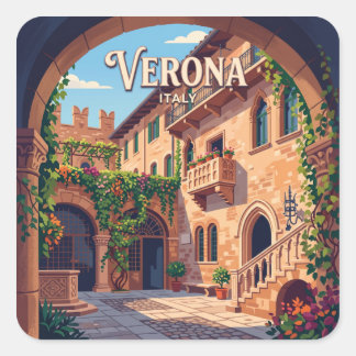 Juliet's House Verona Italy Quadratischer Aufkleber