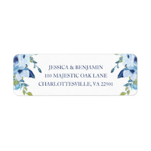 Juliett Elegant Dusty Blue Wedding Rücksendeadress