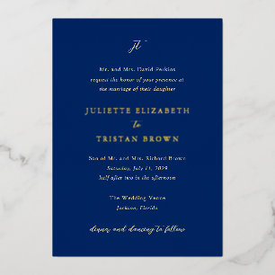 Juliette Elegant Wedding Folieneinladung