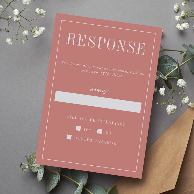 Juliette | Kurierte Farben | Hochzeit RSVP Karte (Von Creator hochgeladen)