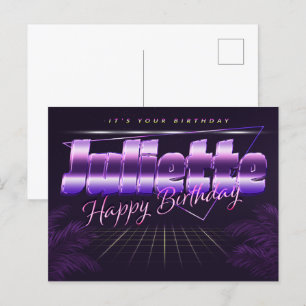 Juliette Name Vorname lila Postkarte Geburtstag