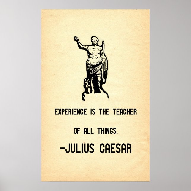 Julius Cäsar Quote Experience ist der Lehrer Poster (Vorne)