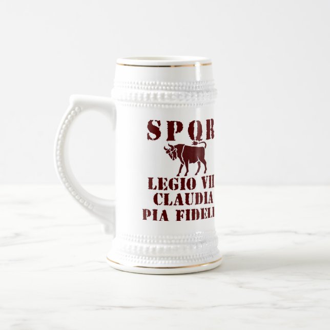 Julius Cäsars 7. römische Legion dekorativer Stein Bierglas (Links)