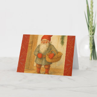 Jultomte/Nisse - skandinavische Weihnachten Karte