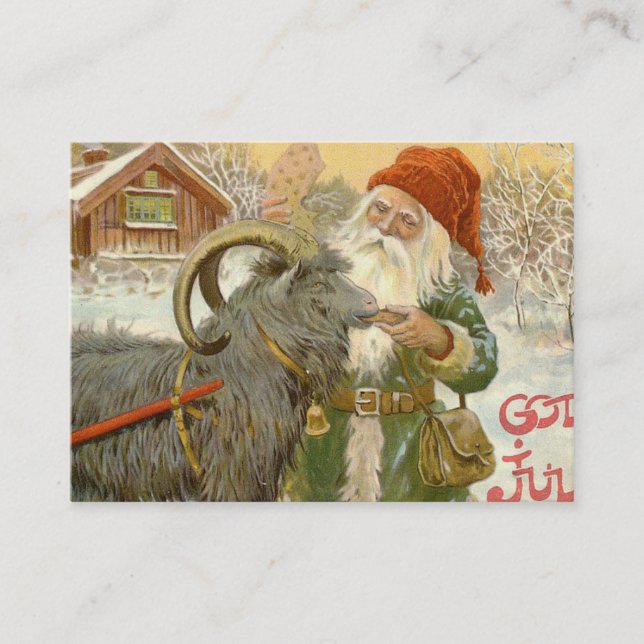 Jultomten Füttre Weihnachten Ziege ein Keks Visitenkarte (Vorderseite)