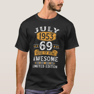 July 1953 69 Years Old For Men Vintage 69th Birt T-Shirt