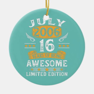 July 2006 Limited Edition 16th Birthday 16 Years Keramik Ornament