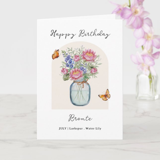 July Birth Month Flower Birthday Karte (Orchidee)